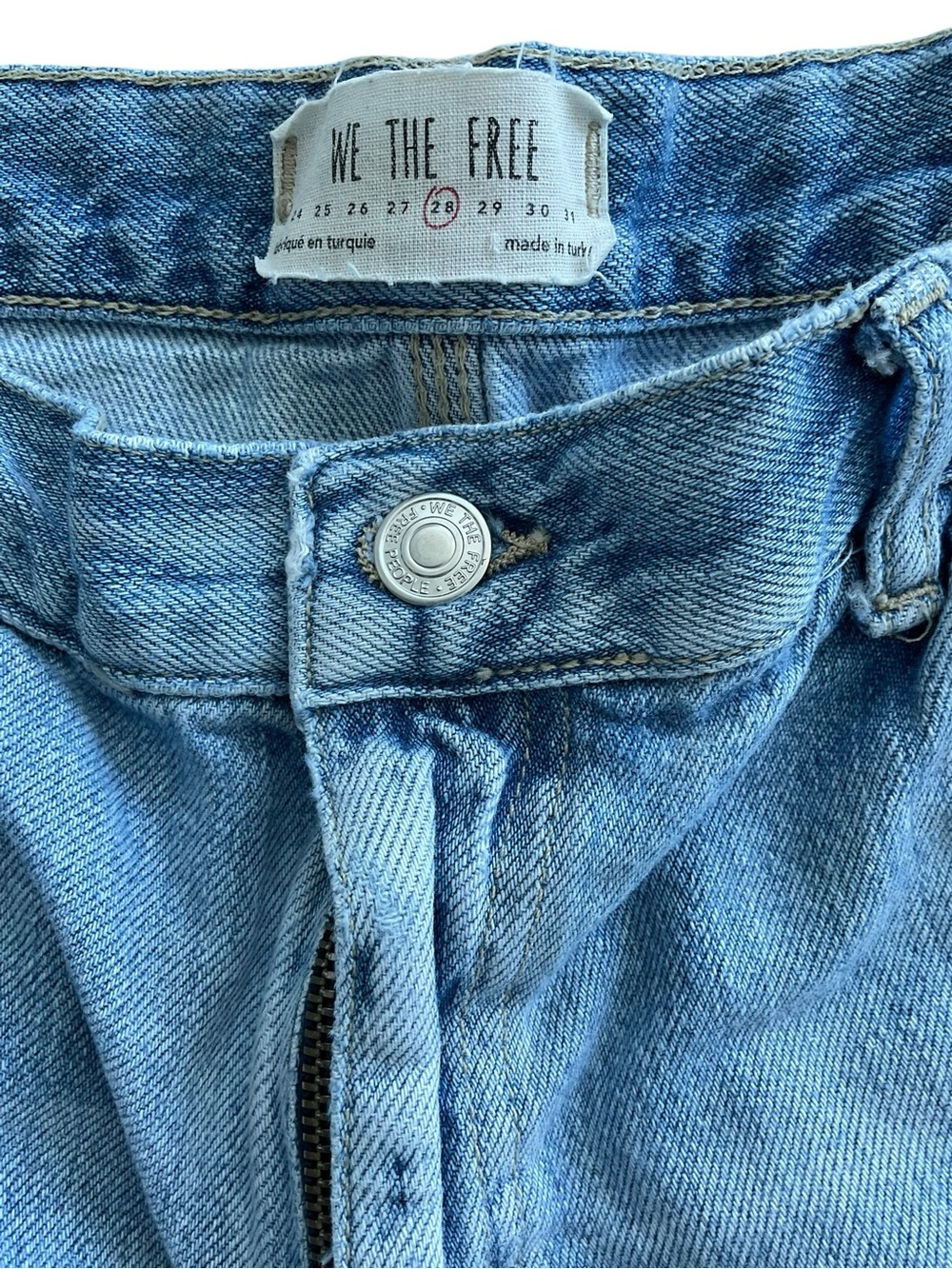 Free People We The Free Patchwork Distressed Jeans 28 Cropped Boho - Picture 7 of 7